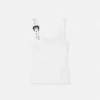 Ribbet tanktop med barokspænde