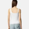 Ribbet tanktop med barokspænde