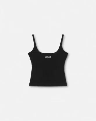 Ribbet tanktop med logo