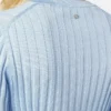 Ribstrikket bluse i viskose-blanding med rund hals