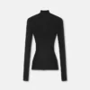 Ribstrikket turtleneck-top i uld