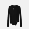 Safety Pin asymmetrisk ribstrikket sweater