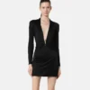 Safety Pin Fitted Mini Dress