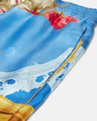 Shorts i silketwill med print