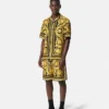 Shorts i silketwill med print