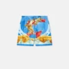 Shorts i silketwill med print