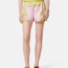 Shorts i silketwill med print