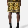 Shorts i silketwill med print