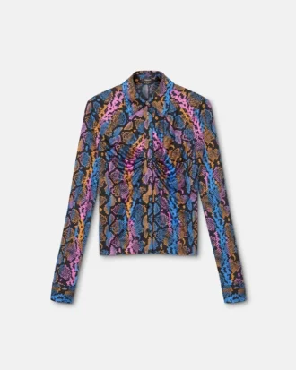 Skjorte i viskosejersey med print