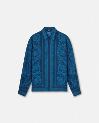 Slim fit skjorte i silketwill med print