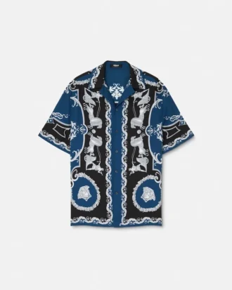 Slim fit skjorte i silketwill med print