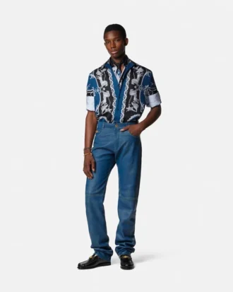 Slim fit skjorte i silketwill med print