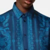 Slim fit skjorte i silketwill med print