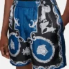 Slim shorts i silketwill med print