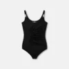 Stretch-crepe-jersey-bodysuit med drapering