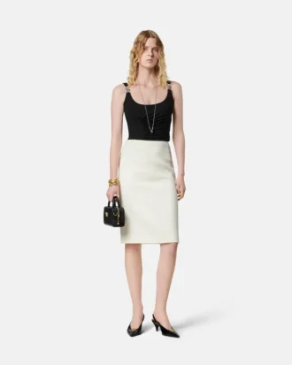 Stretch-crepe-jersey-bodysuit med drapering