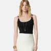 Stretch-crepe-jersey-bodysuit med drapering