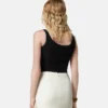 Stretch-crepe-jersey-bodysuit med drapering
