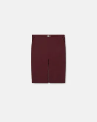 Stretch gabardine pencil midi-nederdel