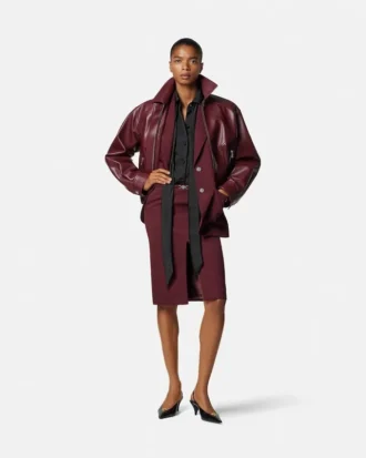 Stretch gabardine pencil midi-nederdel