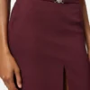 Stretch gabardine pencil midi-nederdel
