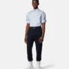 Stribet slim fit skjorte i bomuldspoplin