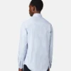 Stribet slim fit skjorte i bomuldspoplin