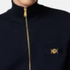 Strikket sweater i kashmir og bomuld med lynlås