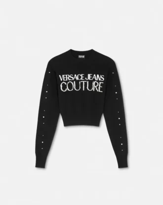 Sweater med pyntet logo