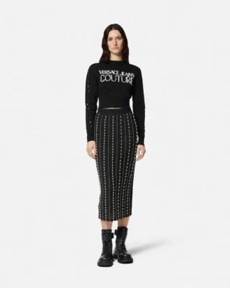 Sweater med pyntet logo