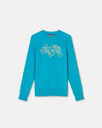 Sweatshirt i bomuldsjersey med print og dekorationer