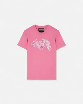 T-shirt i bomuldsjersey med print og pynt