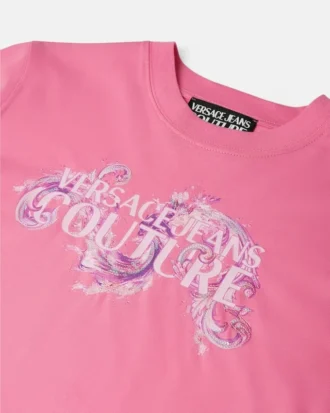 T-shirt i bomuldsjersey med print og pynt