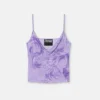 Top i draperet viskose med print