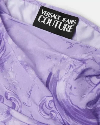 Top i draperet viskose med print