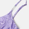 Top i draperet viskose med print