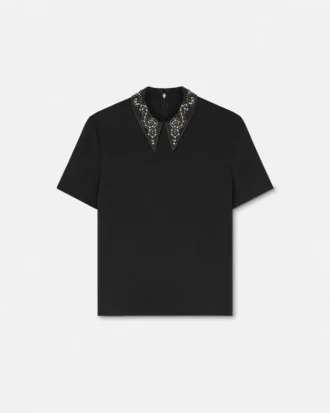 Top i ensat satin med nitter