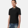 Top i ensat satin med nitter