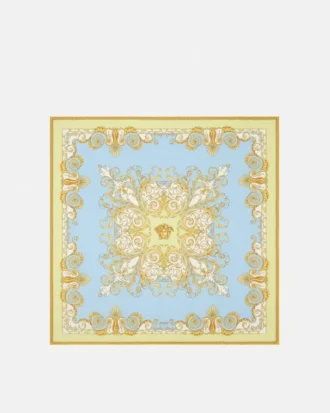 Tørklæde i silketwill med print 90 cm