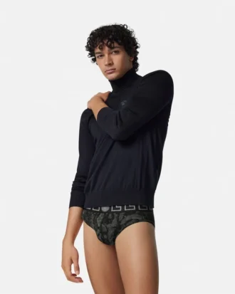 Trykte Jacquard-bomuldsjersey-trusser