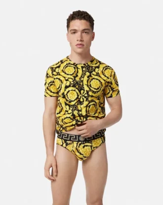Trykte Jacquard-bomuldsjersey-trusser