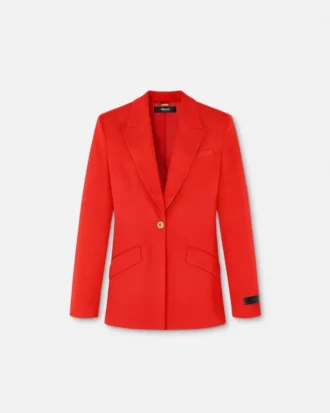 Uldblazer med enkeltradet lukning