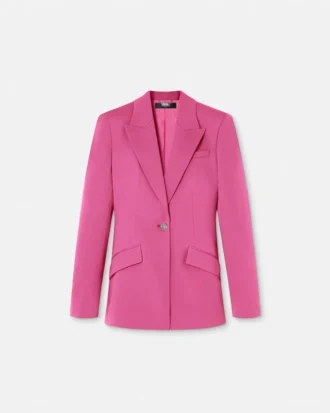 Uldblazer med enkeltradet lukning