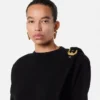 Uldstrikket draperet sweater