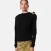 Uldstrikket draperet sweater