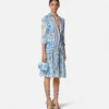 Underwater Barocco Crépe Flowy Midi Skirt