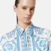 Underwater Barocco Flared Mini Shirt Dress