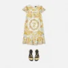 Underwater Barocco Ruffled Silk Kids Dress