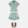 Underwater Barocco Ruffled Silk Kids Shorts