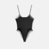 V Allover Jacquard Silk Bodysuit